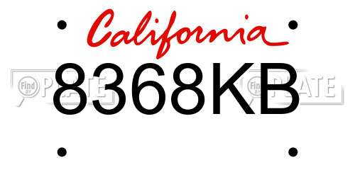 8368KB California License Plate