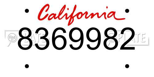8369982 California License Plate
