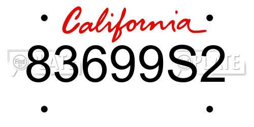 83699S2 California License Plate