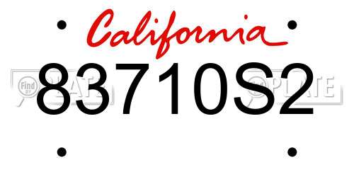 83710S2 California License Plate