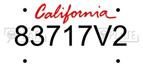 83717V2 California License Plate