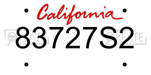 83727S2 California License Plate
