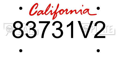 83731V2 California License Plate