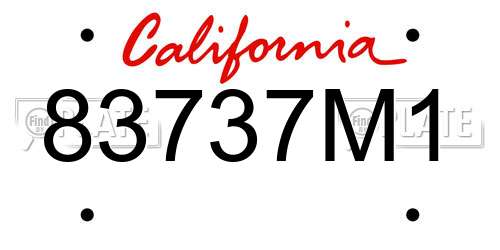 83737M1 California License Plate