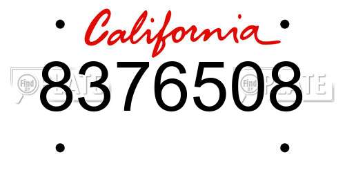 8376508 California License Plate