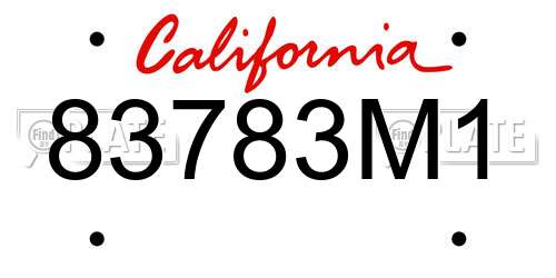 83783M1 California License Plate