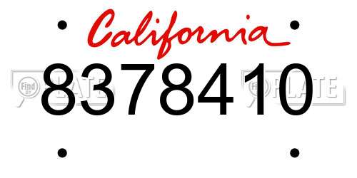 8378410 California License Plate
