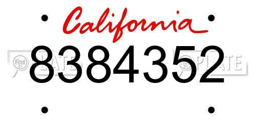 8384352 California License Plate