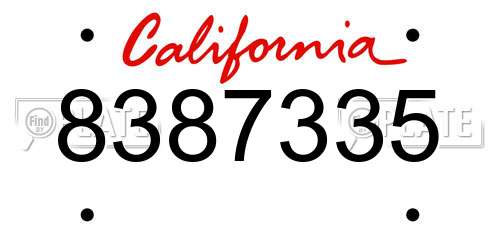 8387335 California License Plate