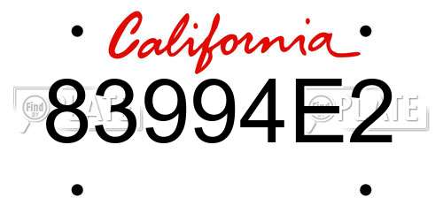 83994E2 California License Plate