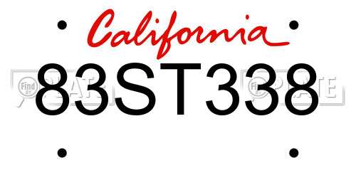 83ST338 California License Plate