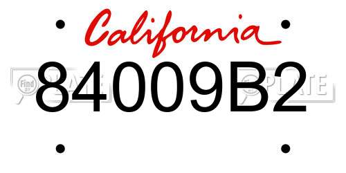 84009B2 California License Plate