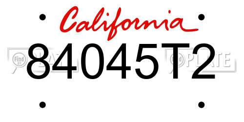 84045T2 California License Plate