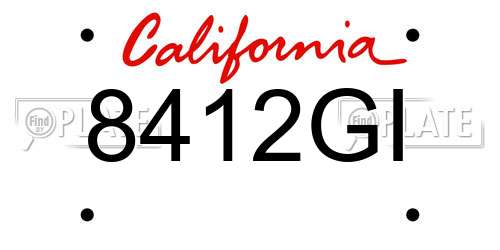 8412GI California License Plate