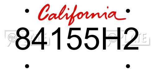 84155H2 California License Plate