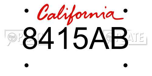 8415AB California License Plate