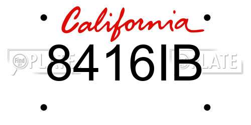 8416IB California License Plate