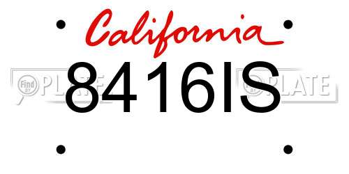 8416IS California License Plate
