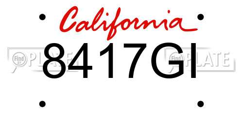 8417GI California License Plate