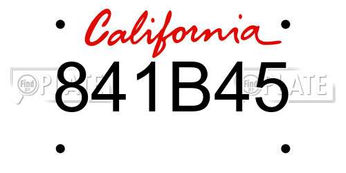 841B45 California License Plate