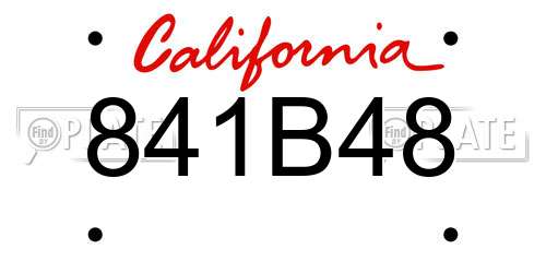 841B48 California License Plate