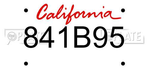 841B95 California License Plate
