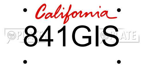 841GIS California License Plate