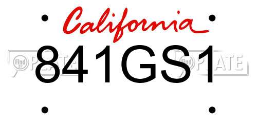 841GS1 California License Plate