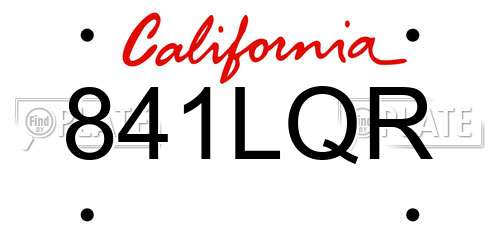 841LQR California License Plate
