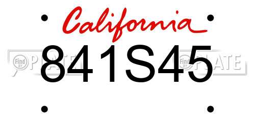 841S45 California License Plate