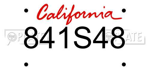 841S48 California License Plate
