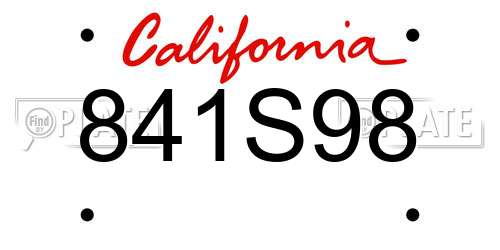 841S98 California License Plate