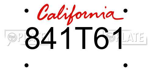 841T61 California License Plate
