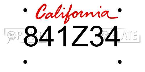 841Z34 California License Plate