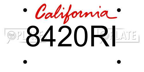 8420RI California License Plate