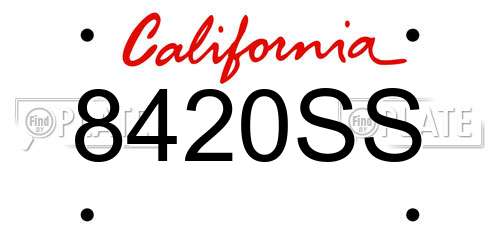 8420SS California License Plate
