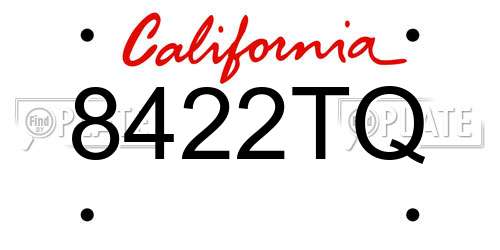 8422TQ California License Plate