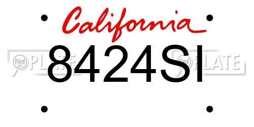 8424SI California License Plate