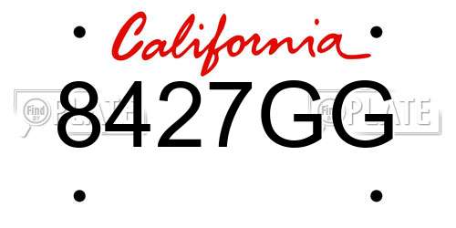 8427GG California License Plate