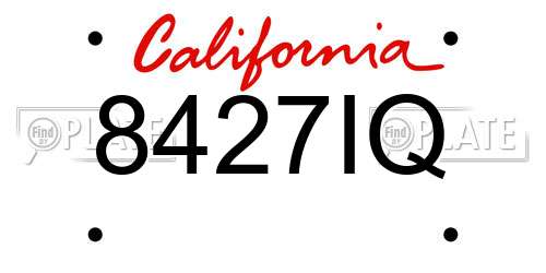 8427IQ California License Plate