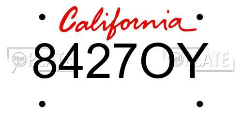 8427OY California License Plate