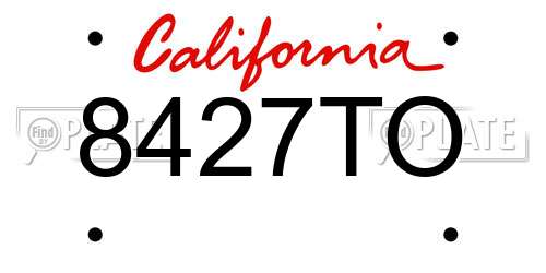 8427TO California License Plate
