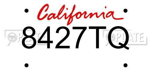 8427TQ California License Plate