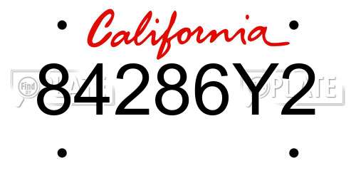 84286Y2 California License Plate