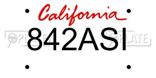 842ASI California License Plate