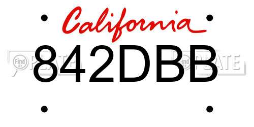 842DBB California License Plate