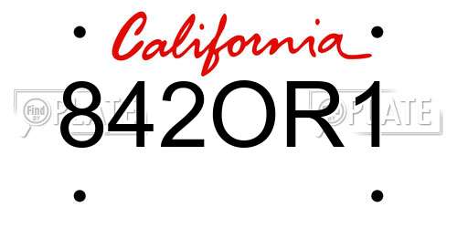 842OR1 California License Plate
