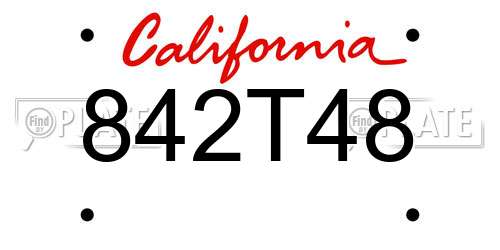 842T48 California License Plate