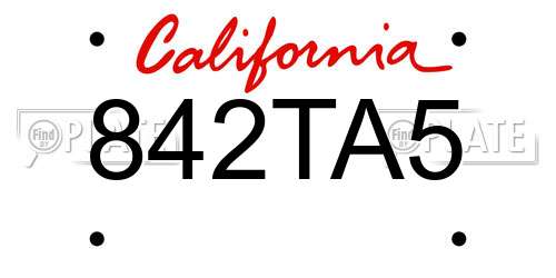 842TA5 California License Plate