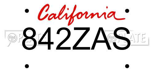 842ZAS California License Plate